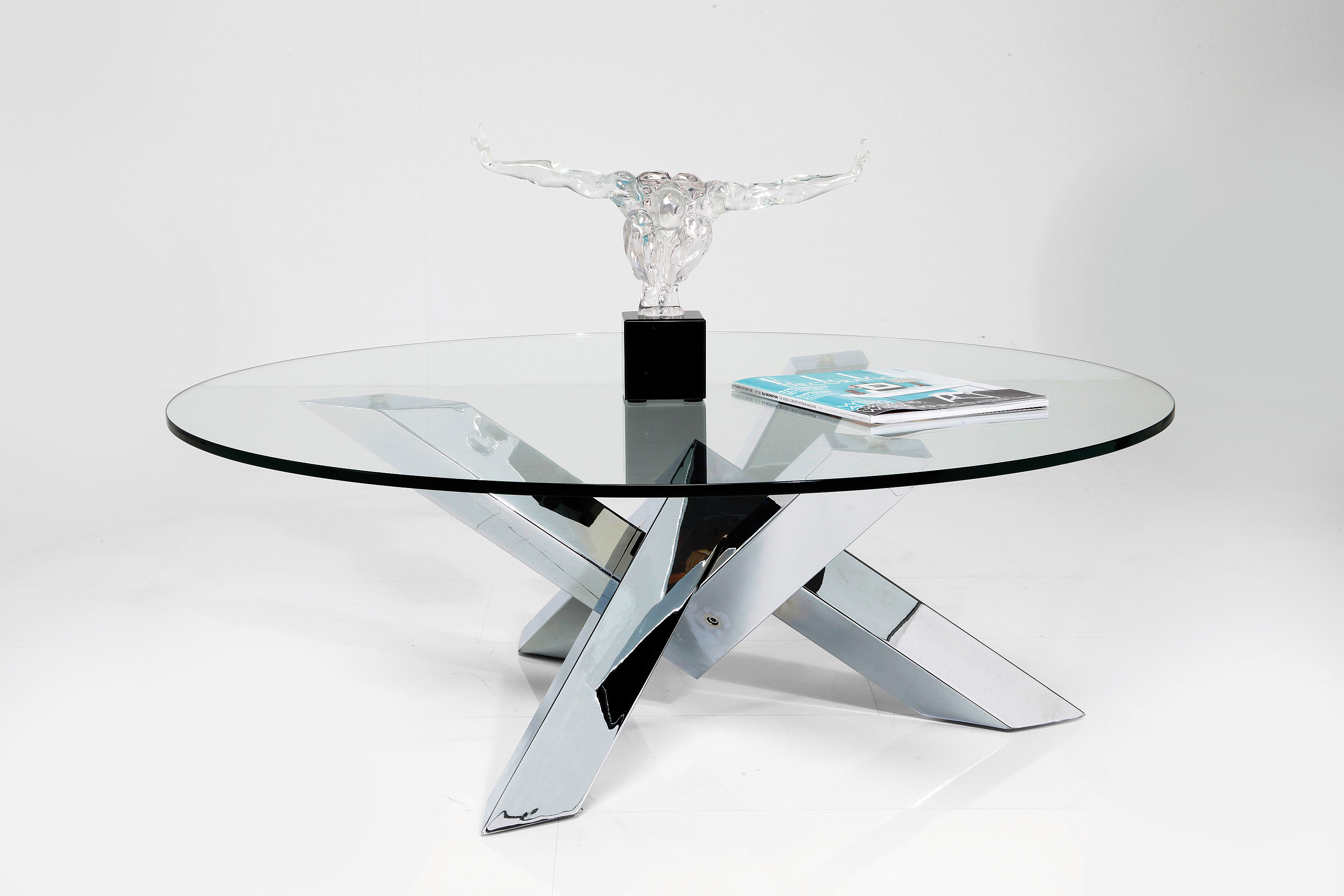Konferenční stolek sklo-kov